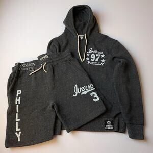 Allen Iverson Roots of Fight Hoodie and Sweatpants Set Philly ’97 Sz Lrg Gray